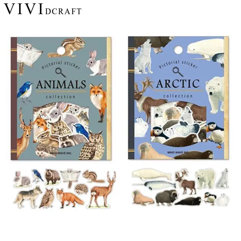 Vividcraft Творческий Arctic животных кошки декоративные васи Наклейки Скрапбукинг