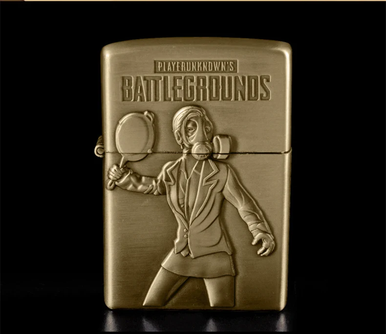Бронзовая керосиновая Зажигалка новая PUBG Мужская battlefield Зажигалка кремневая многоразовая бензиновая сигарета металлическая ретро-гаджет