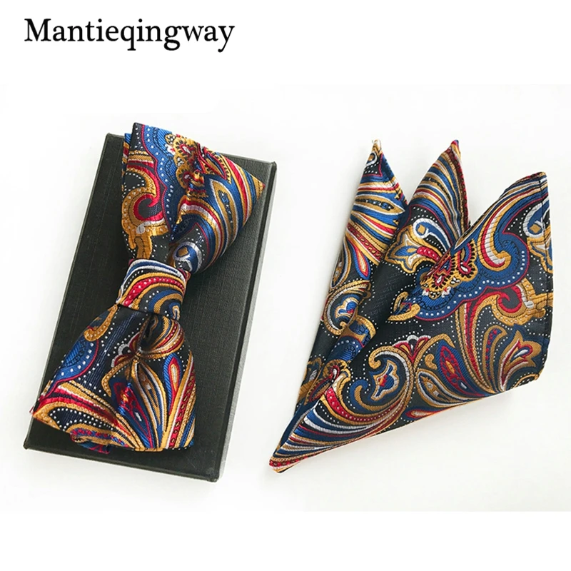 Mantieqingway полиэфир галстук для шеи набор деловых костюмов платок бантик в горошек