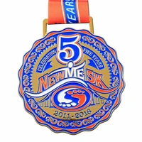 factory custom marathon medal with ribbons cheap oem metal medal new running medals
