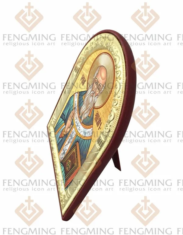 Металлическая Серебряная Золотая недорогая известная икона Святой Айдан