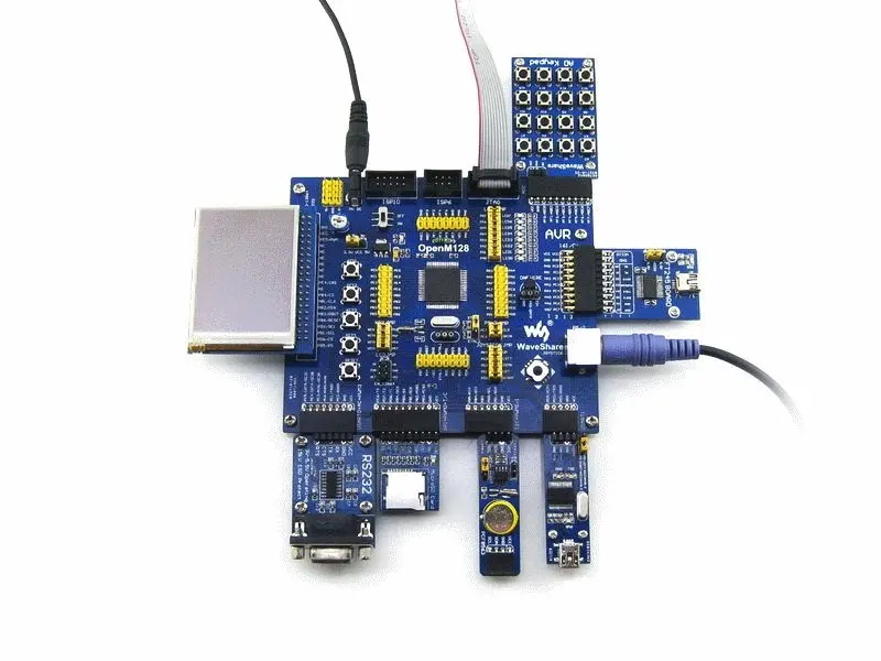 Макетная плата AVR ATmega128A AU 8 бит RISC ATmega128 макетная + 11 комплектов аксессуаров = OpenM128