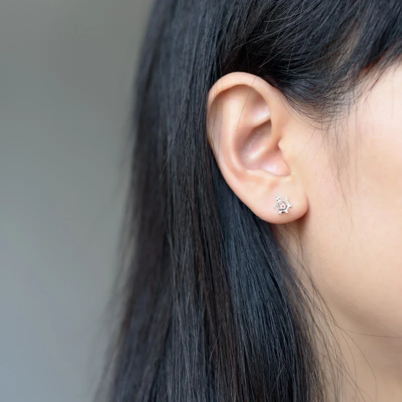 Женские гипоаллергенные серьги гвоздики в виде черепахи|stud earrings|stud earrings for
