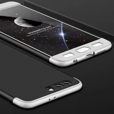 Sliver Black Silver GKK Honor 9 чехол 360 полная защита двойная Броня чехол 3 в 1 для huawei Honor 9 Lite Honor9 чехол тонкий модный матовый чехол для телефона - Цвет: Sliver Black Silver