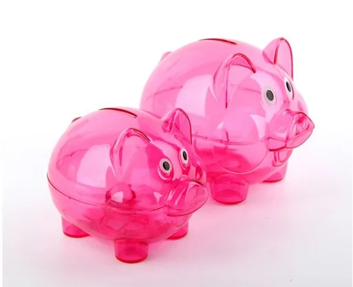 1PC Lovely Coin Piggy Bank Transparent Pig Money Box 10*7*8cm Saving Moneybox Gifts For Kid OK 0316 | Дом и сад