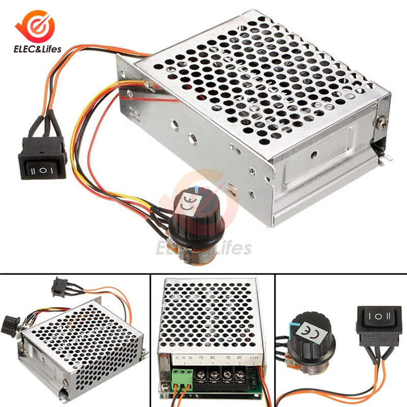 DC 10-50V 40A ШИМ контроллер скорости двигателя постоянного тока 0~ Регулируемый 12V 24V 48V MAX 60A CW CCW Реверсивный импульсный переключатель драйвера