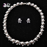 be 8 classic wedding jewelry sets for women clear cz stone necklaceearring set bridal engagement jewelry bijoux femme yc008