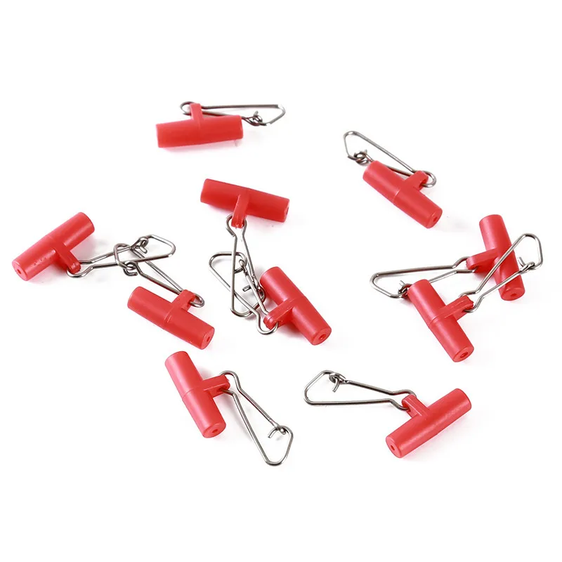 10pcs/set Fishing Sinker Slip Clips Plastic Head Swivel With Hooked Snap Anti-wrap Pin Balance Hook Slide Accessories | Спорт и