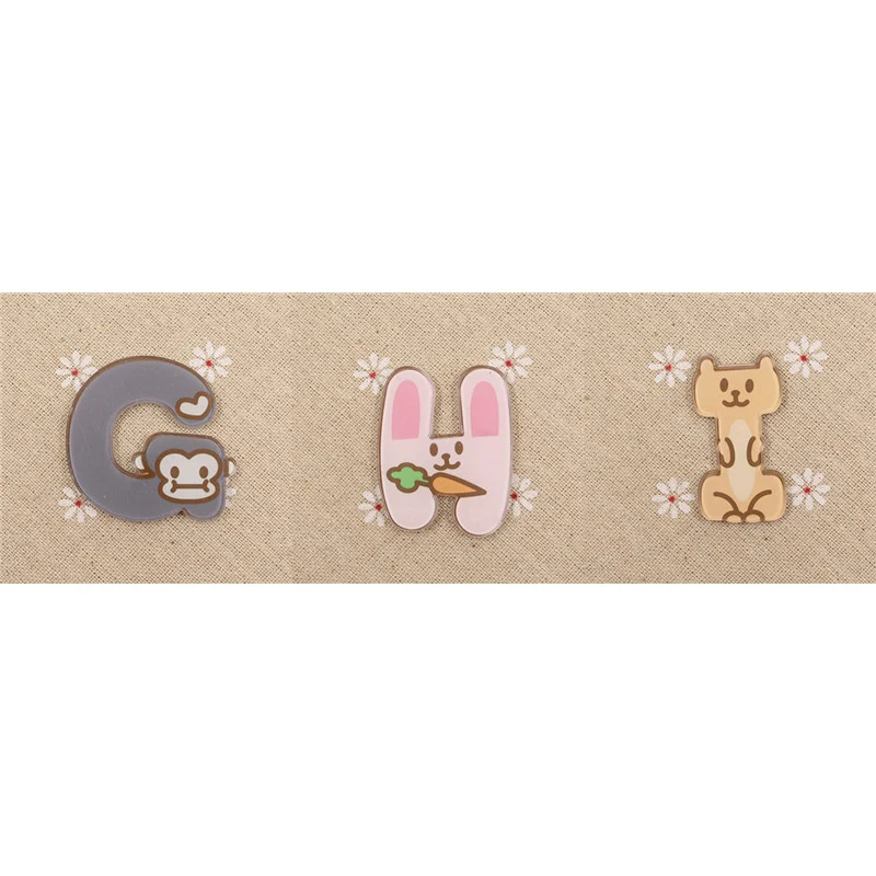 FFFPIN Acrylic Cartoon Badge Animal 26 Letter Teach Brooch Home Ornament Breastpin Spain Pin Coin Icon Women Jewelry Decoration | Дом и сад