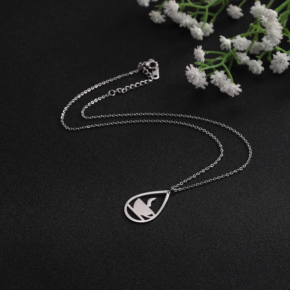 Skyrim женский кулон в виде капли воды из нержавеющей стали серебристая цепочка