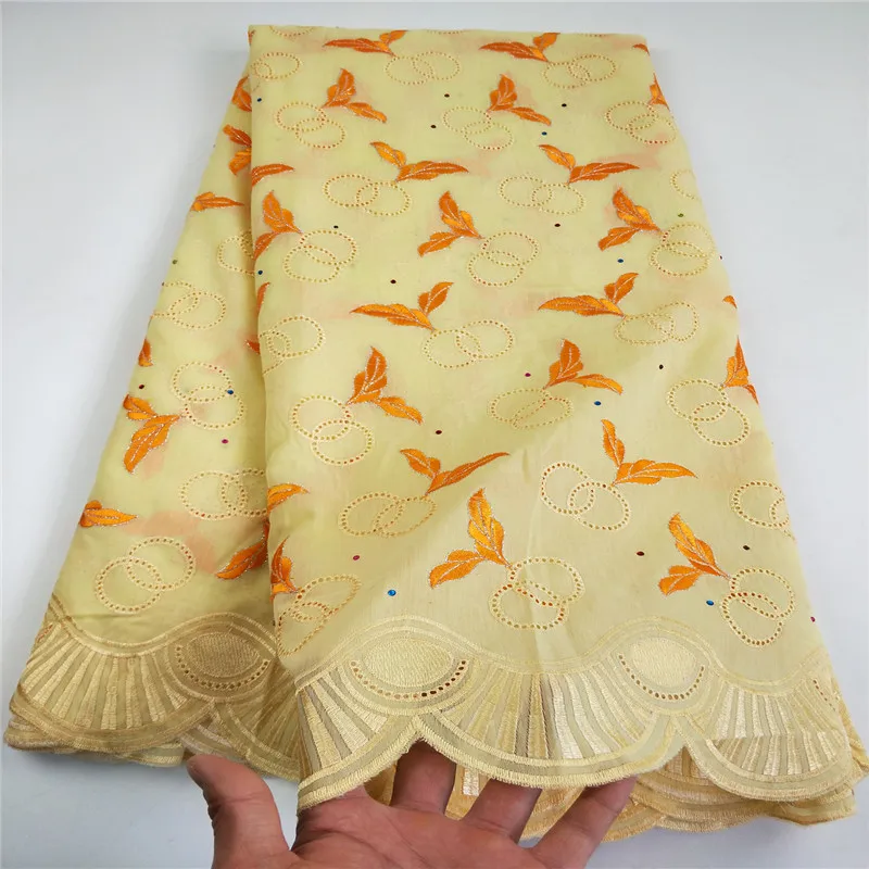 

African cotton lace fabric 2019 high quality lace swiss voile lace in switzerland with Stones for Women Wedding dress CHYP8