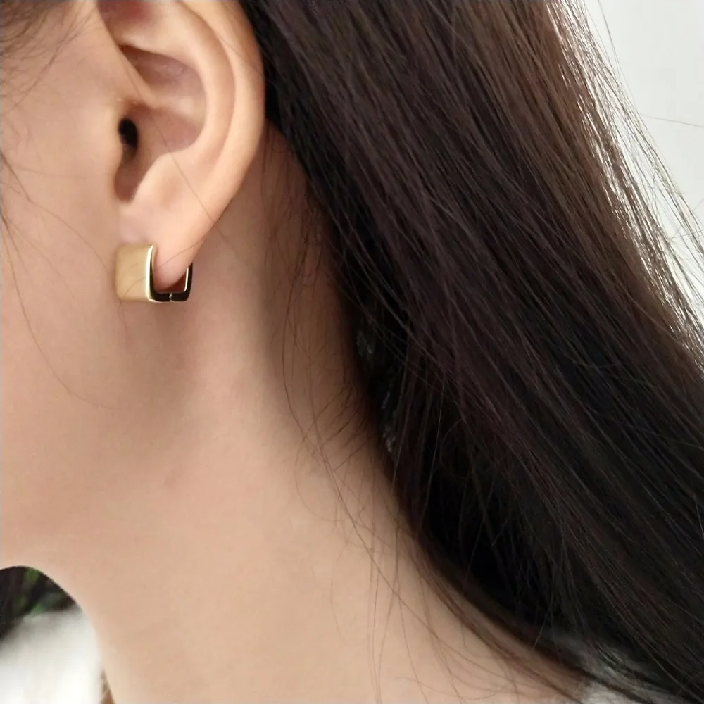Женские квадратные серьги гвоздики из серебра 925 пробы|stud earrings|gift giftsgift women |