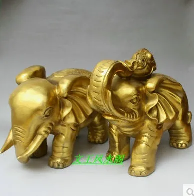 A Lucky Elephant suck money Seiko copper as ornaments on a large number of elephants is 30 cm long | Дом и сад