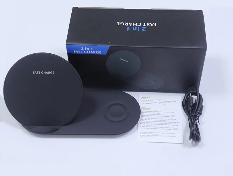 Быстрое беспроводное зарядное устройство для iPhone XS MAX Samsung S8 S9 Plus Gear S2 S3 S4