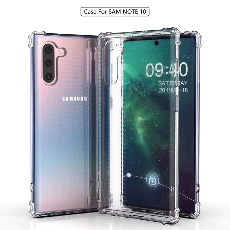 10 шт. чехол для Samsung Galaxy Note S10e 9 S 5G Plus ударопрочный прозрачный ТПУ Тонкий |
