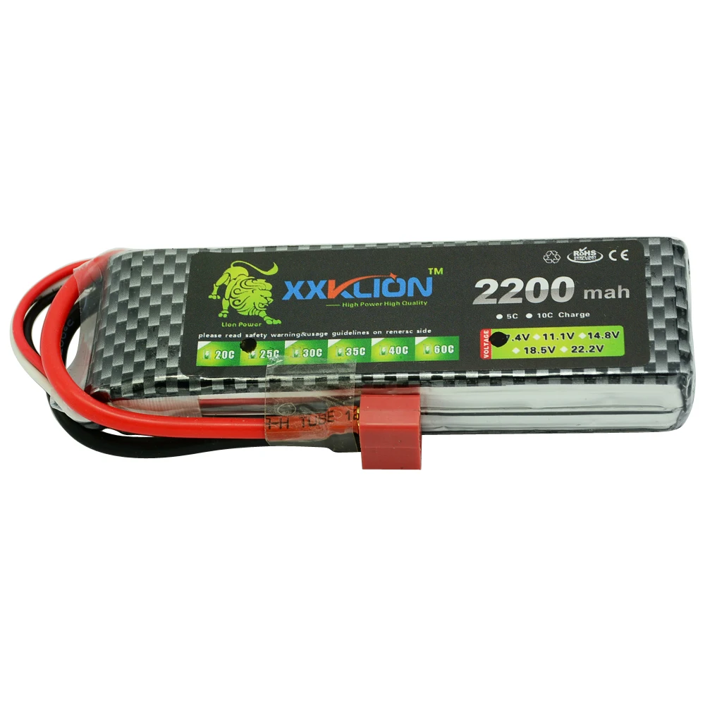 2 шт. XXKLION RC батарея для вертолета 7 4 v 2200 mAh 25C 30c 35c 40c s радиоуправляемый самолет