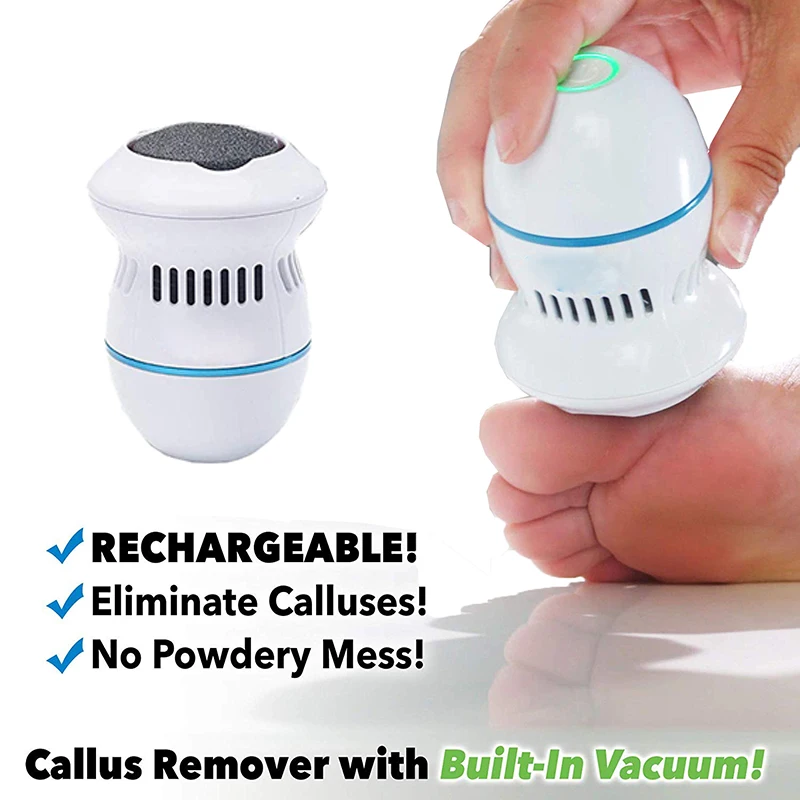 Electric Foot File Vacuum Callus Remover USB Rechargeable Feet Files Grinder Care for Hard Cracked Skin | Бытовая техника