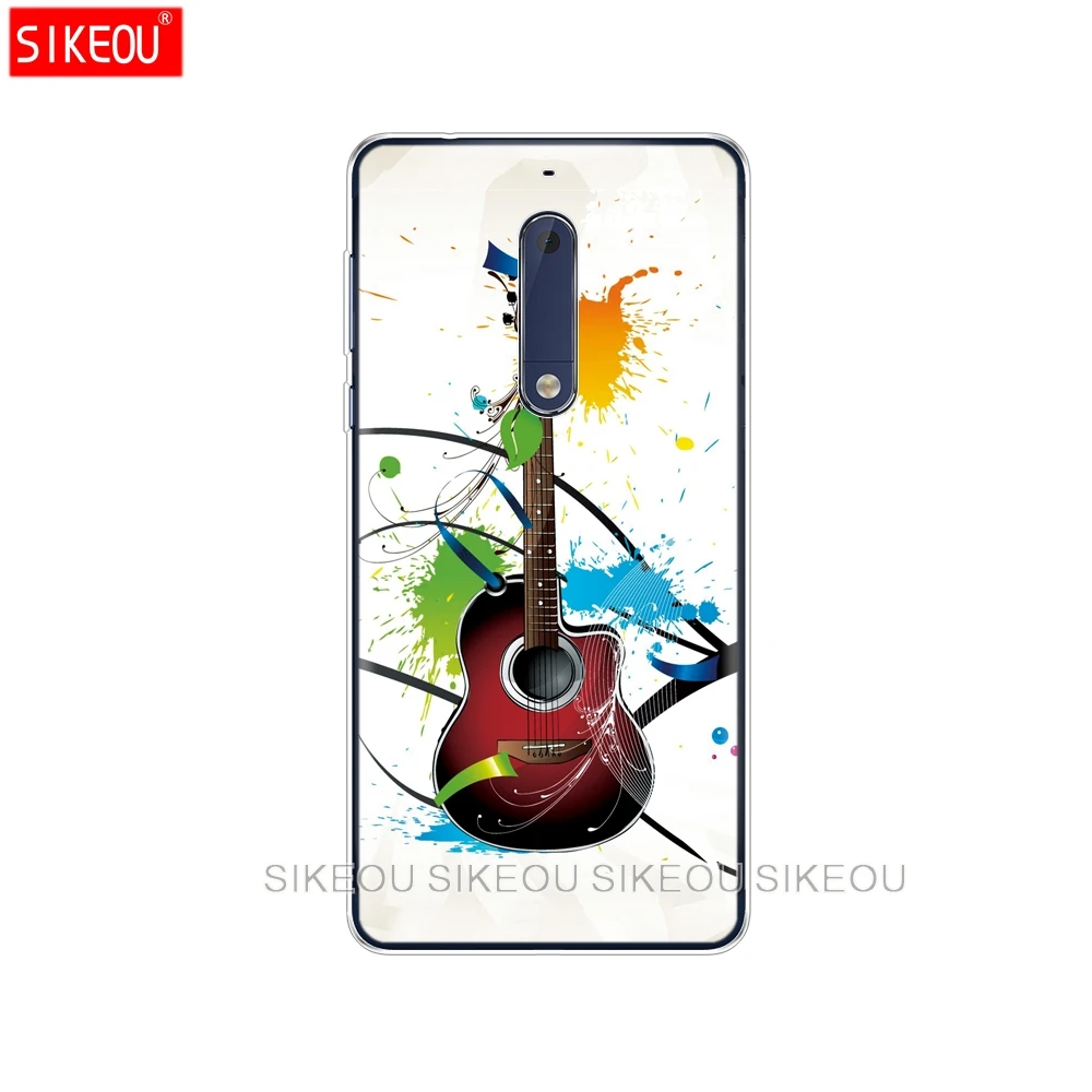 Силиконовый чехол для телефона Nokia 5 3 6 7 PLUS 8 9/Nokia 1 2018 гитара синяя музыка нот