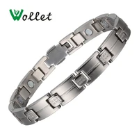 wollet jewelry cz stone magnetic therapy pure titanium bracelet for women all magnets silver color health care healing energy