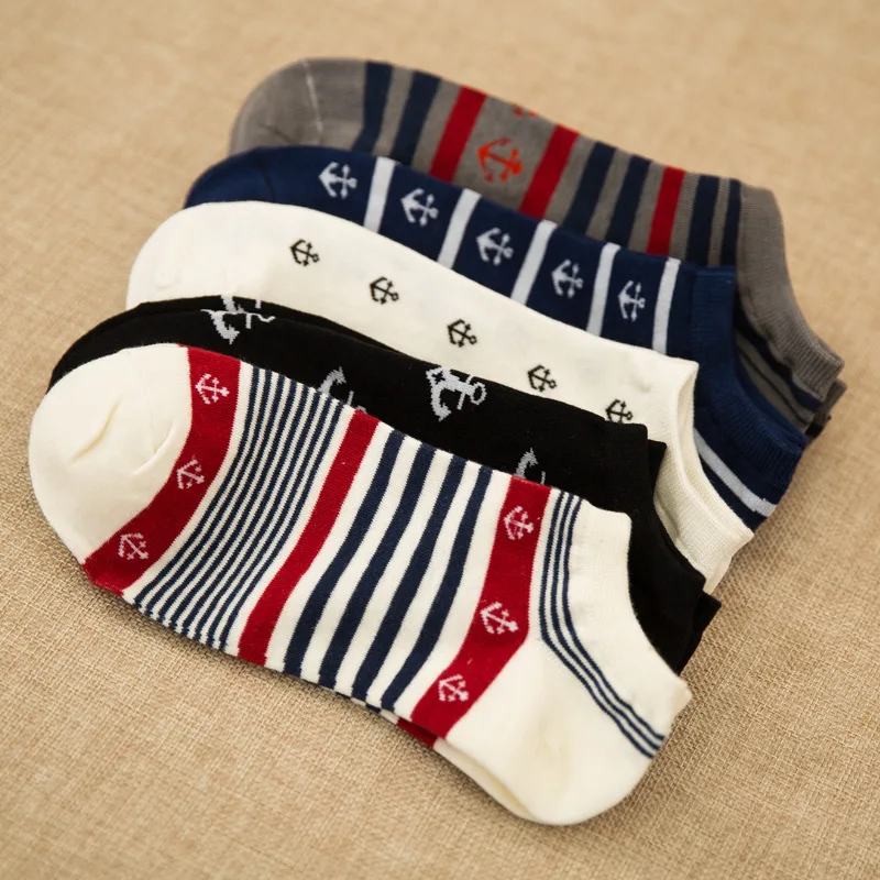 10 Пар/лот Весной и летом моды хлопковые носки шаблон моряк отдыха лодки оптом |