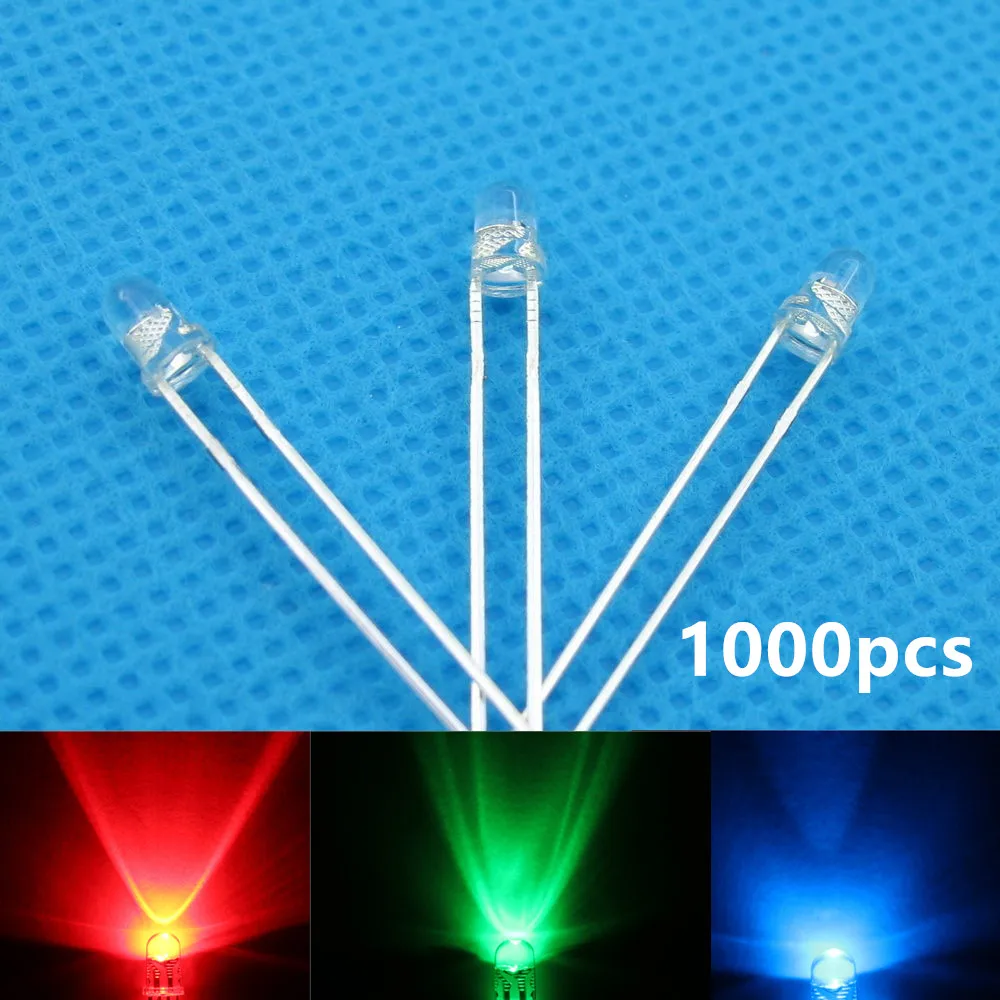 1000 шт. светодиодный 3 мм светодиодный RGB быстро/медленно меняющийся красный зеленый синий светодиод Радужный многоцветный светодиодный s диод DIY KIT