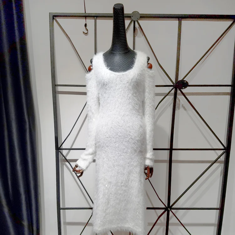 Cakucool с длинным рукавом платье вырезами пикантные средней длины Vestido