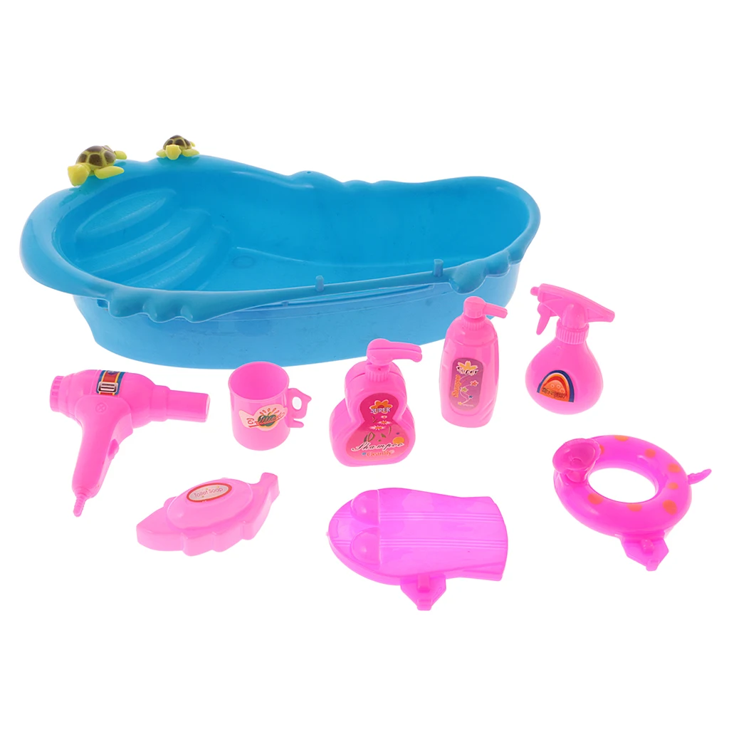 9 шт. кукольный домик Ванна и принадлежности для ванной набор аксессуаров купания
