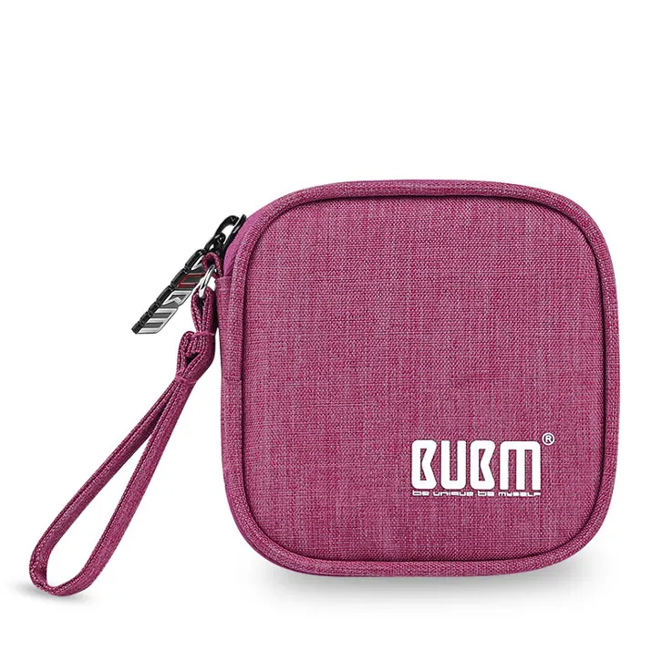Square Rose red BUBM чехол для переноски наушников держатель сумка для хранения USB гаджет органайзер для наушников Мини-чехол для наушников, Airpods, кабель, usb-накопитель - Цвет: Square Rose red