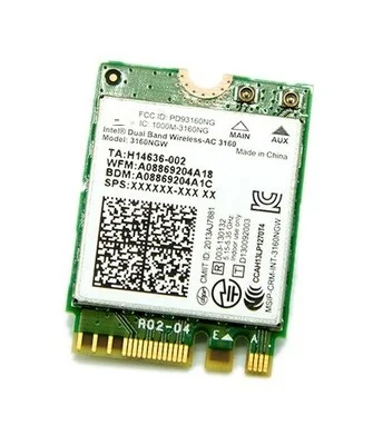 ,     Intel Dual Band Wireless-AC 3160 3160NGW 433 / 802.11ac/a/b/g/n NGFF