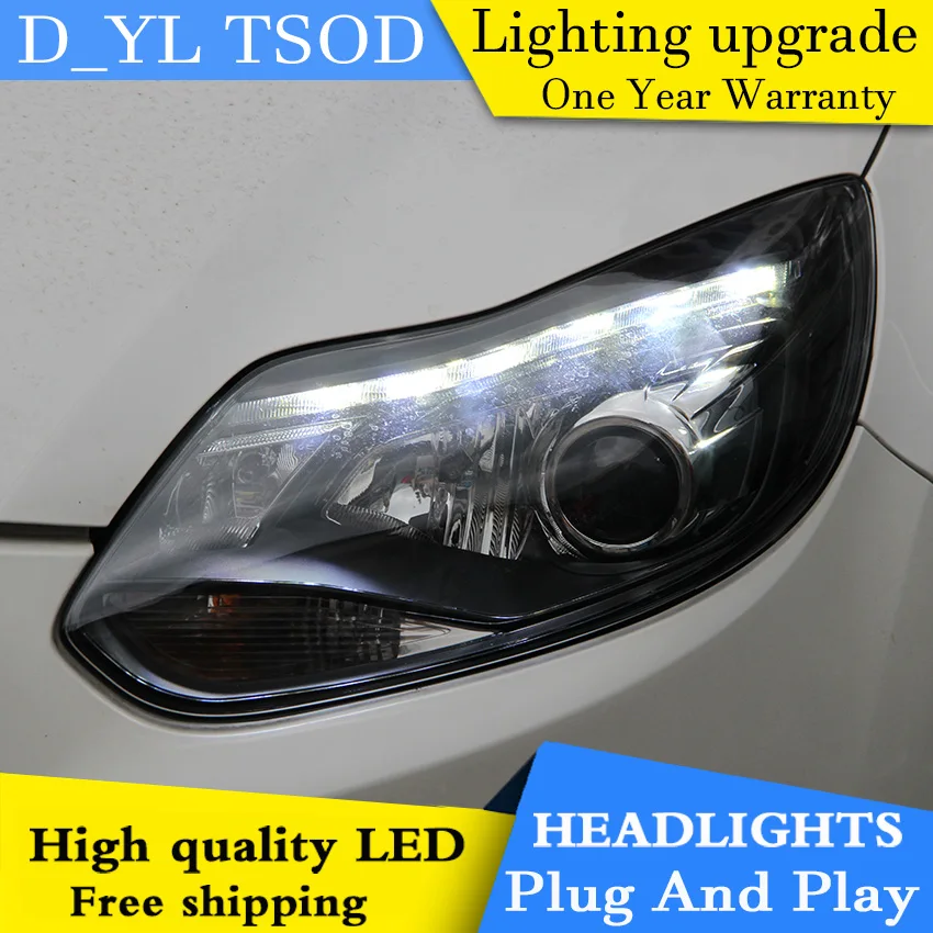 Автомобильный Стайлинг для Ford Focus светодиодный ные фары 2012 в сборе поворотные