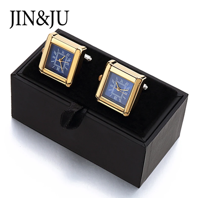 

High Quality Functional Watch Cufflinks Square Real Clock Cuff links With Battery Digital Watch Cufflink cuffs Relojes gemelos