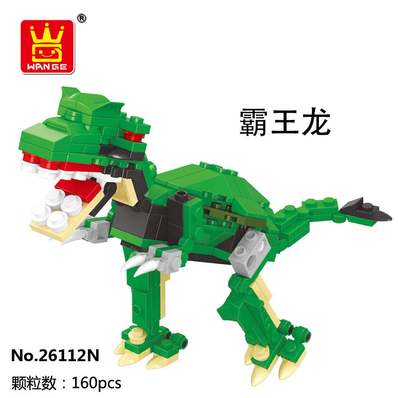 Wange маленькие частицы Строительные блоки Набор динозавр парк дети Сделай Сам