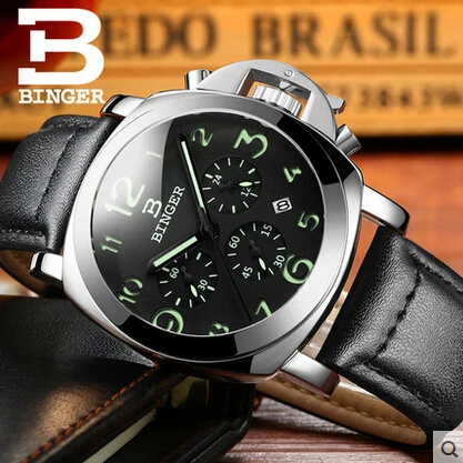 Лидер продаж брендовые Бингер мужские кожаные стали смотреть Повседневная