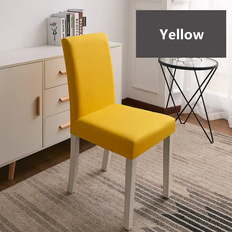 Yellow 20 цветов чехол для кресла спандекс стрейч эластичные Чехлы сплошной цвет чехлы на стулья для столовой кухни свадьбы банкета отеля - Цвет: Yellow