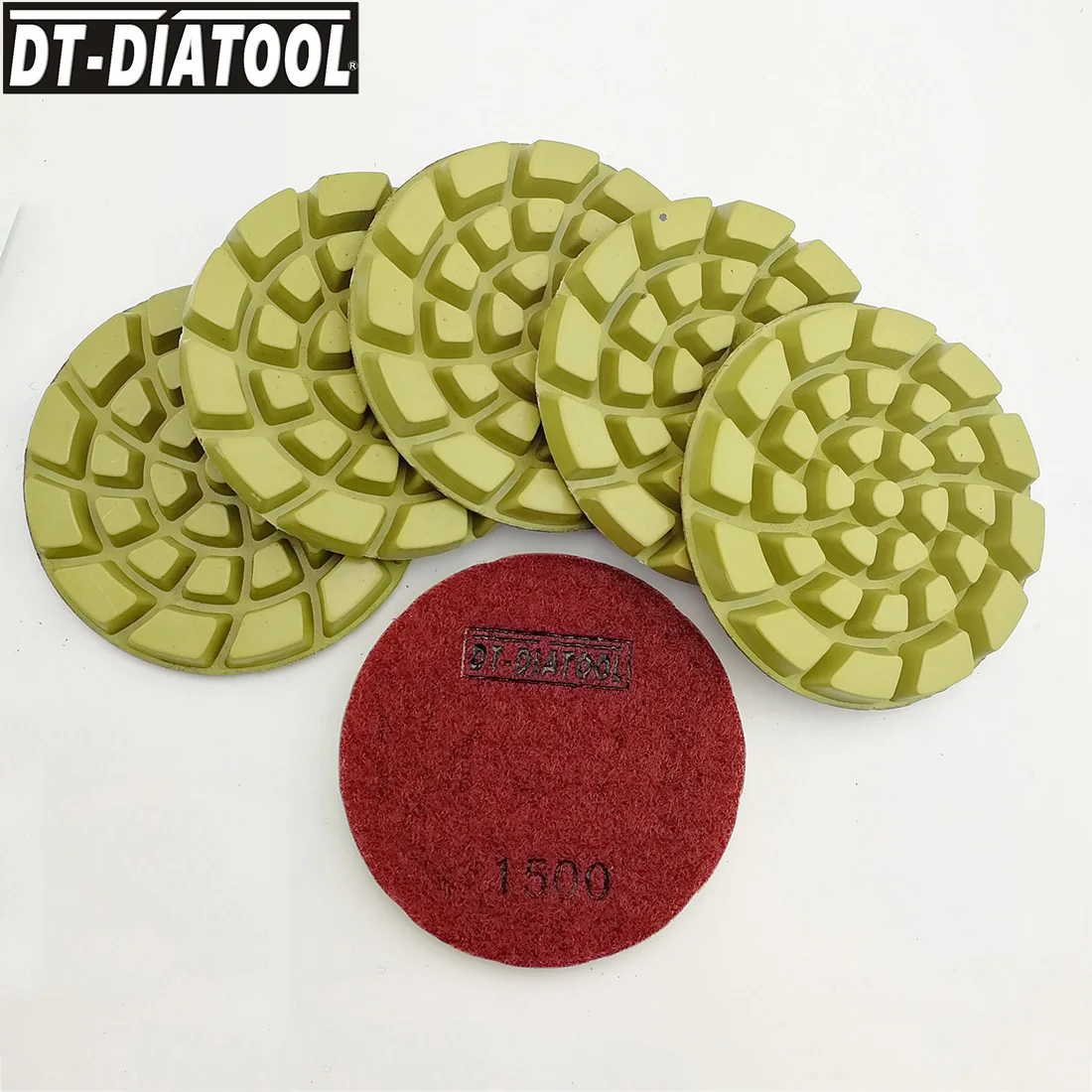 DT-DIATOOL 6 шт./ПК 4 дюйма Алмазная Смола Бонд сухой бетон полировочные колодки пол обновление шлифовальные диски Ремонт для Бетонного Пола