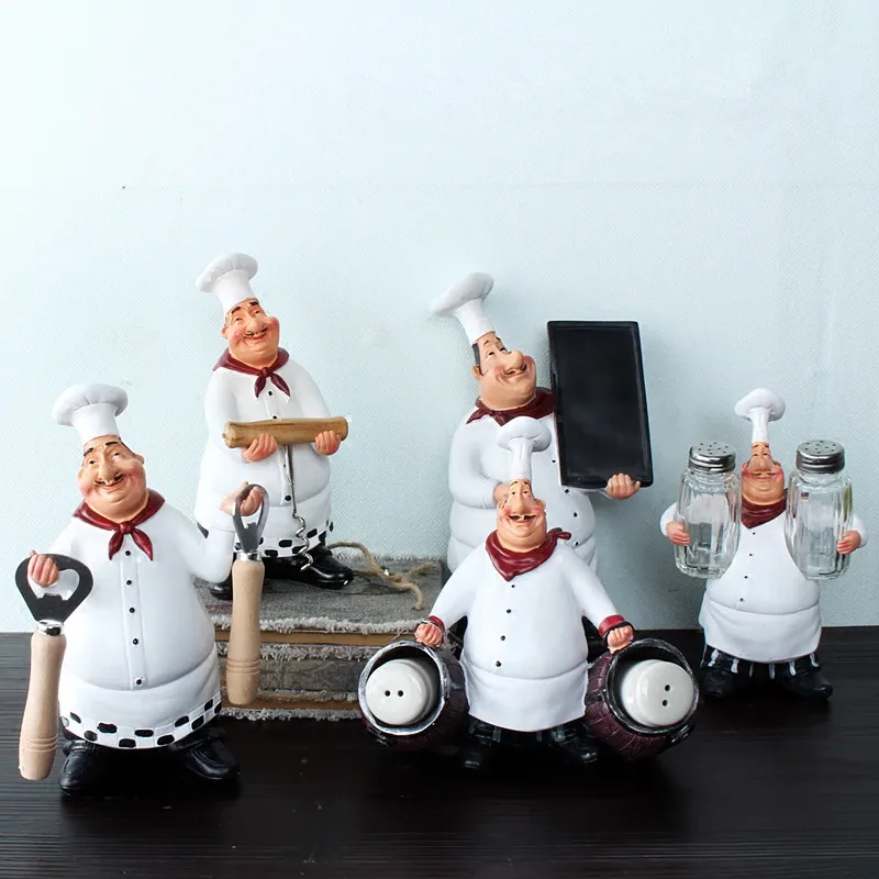 Винтажные Украшения для шеф повара из смолы предметы интерьера статуэтка кухни