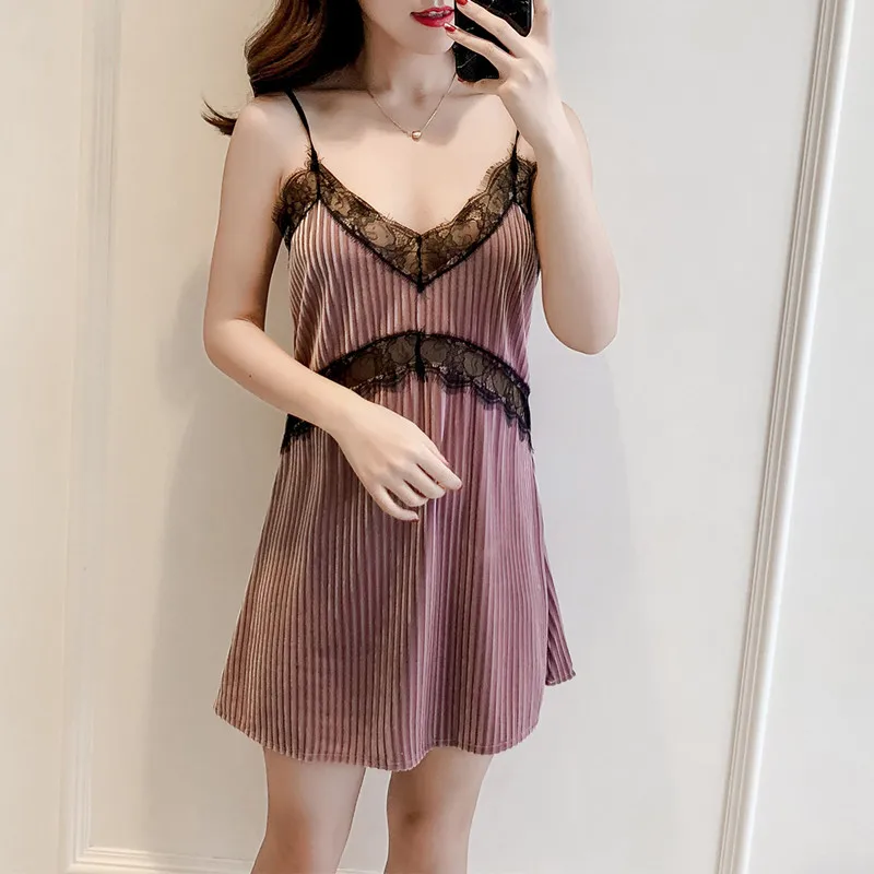 Зимний женский пижамный комплект золотистый бархатный халат осенняя