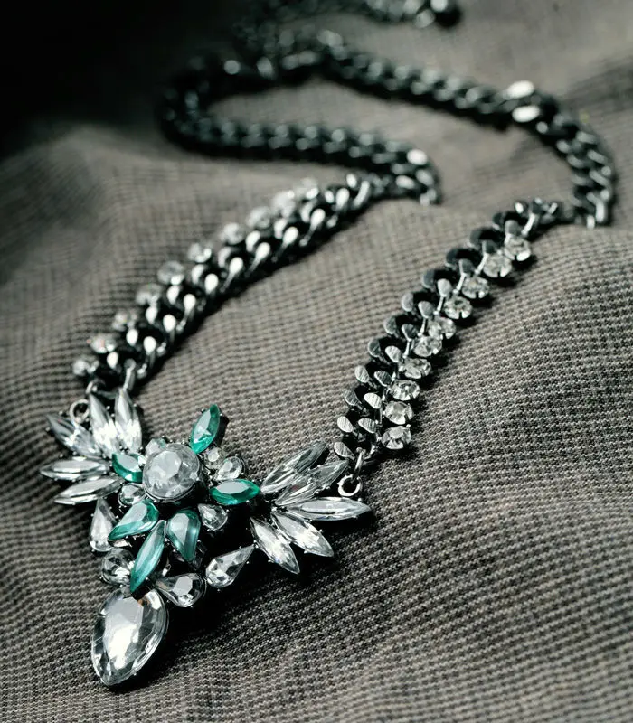 Женский серебряный кулон с кристаллами и цветком модный ювелирный аксессуар 2019|Ожерелья подвеской| |