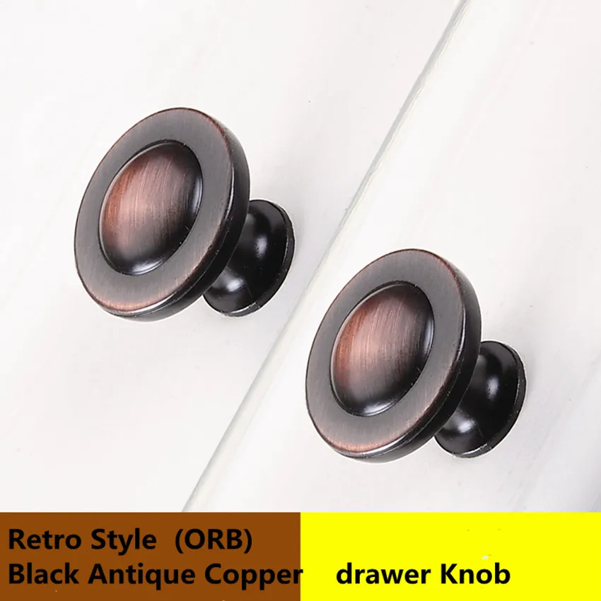 

32mm American retro style black antique copper drawer shoe cabinet knobs pulls ORB kitchen cabinet cupboard door handle knob
