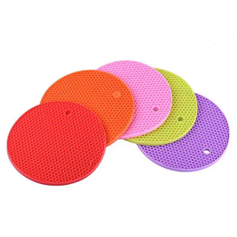 1 шт. цветные Круглые термостойкие Нескользящие силиконовые коврики подставка