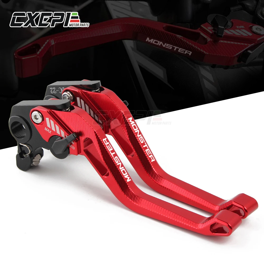 С логотипом MONSTER Motorcycle Brakes для DUCATI 696 796 695 620 400 ЧПУ Регулируемые тормоза рычаги
