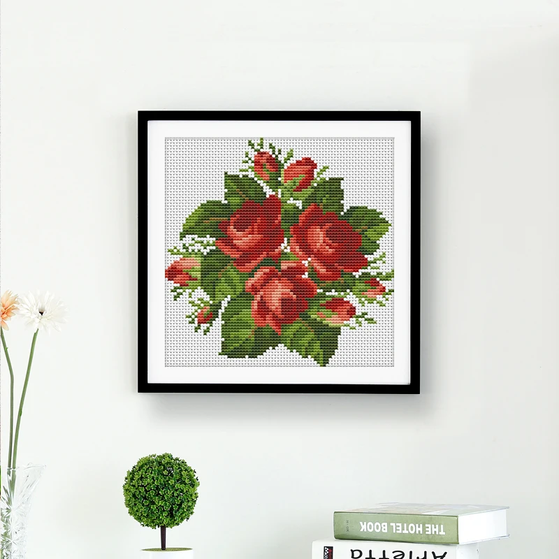 Вышивка картины рукоделие наборы крестиков цветок розы домашний DIY крестиком