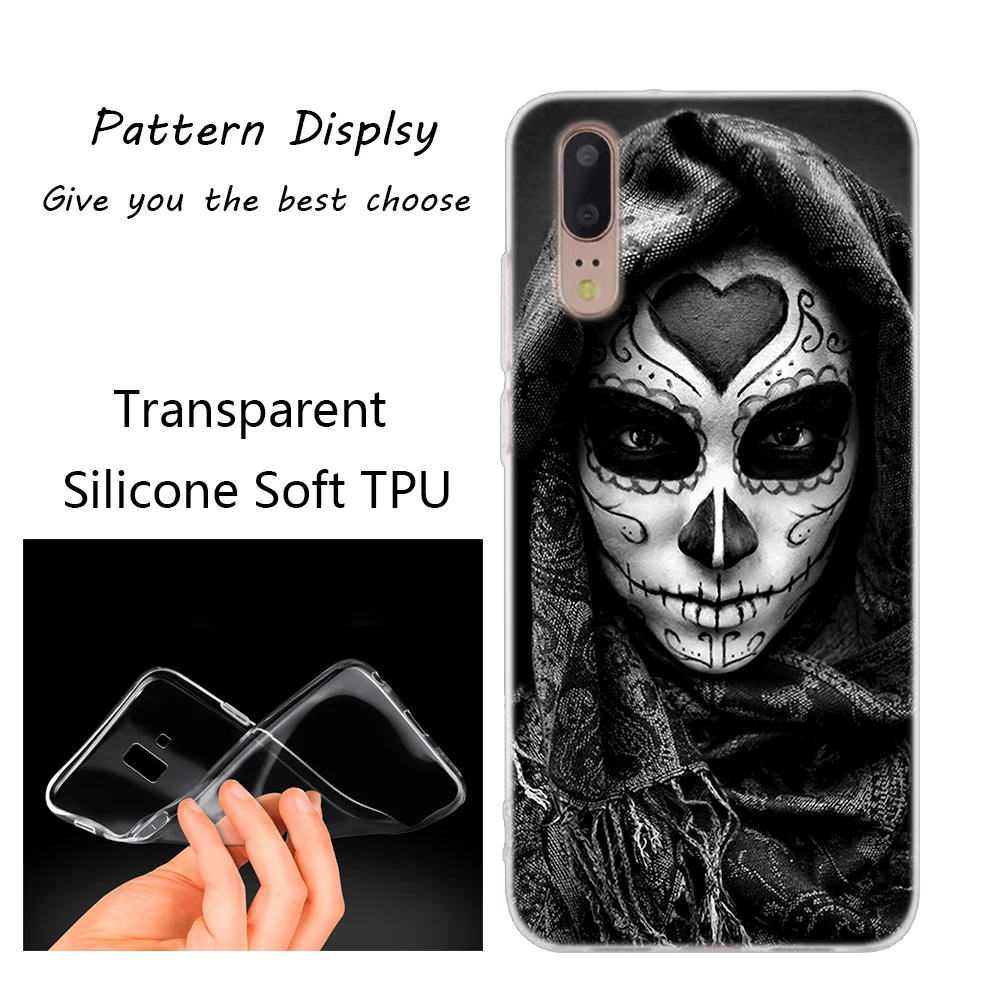006 Мягкий силиконовый чехол Catrinas и skull для huawei P30 P20 P10 P9 P8 Lite P30 P20 Pro Mini PSmart Plus, Модный чехол - Цвет: 006