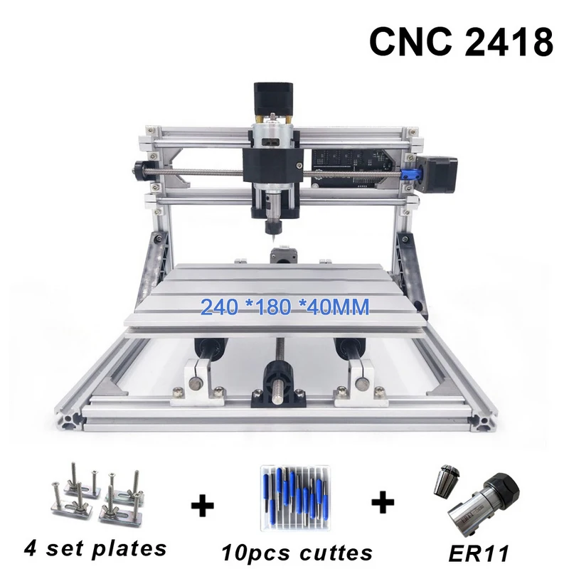 CNC2418 лазерная гравировальная машина с ER11 головкой фрезерный станок по дереву 500
