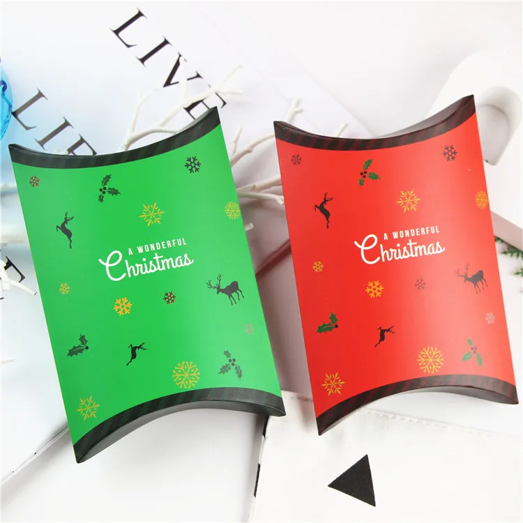 10 шт./лот веселая Рождественская Подушка Форма конфетная коробка бумажная
