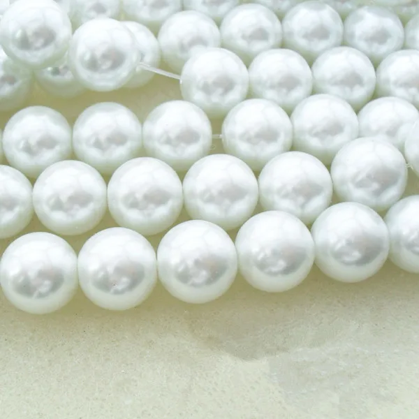 Оптовая продажа круглые бусины из белого искусственного жемчуга 4 6 8 10 12 14 мм для