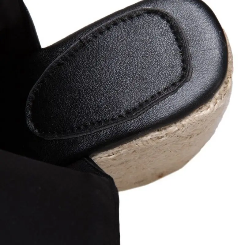 FITWEE босоножки на танкетке Женская обувь однотонные Цвет высоком каблуке с