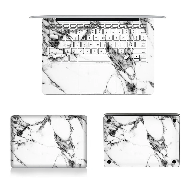 Белая мраморная серия, наклейка для ноутбука s для Macbook Air Pro retina 11 12 13 15, супертонкая защитная наклейка для ноутбука всего тела