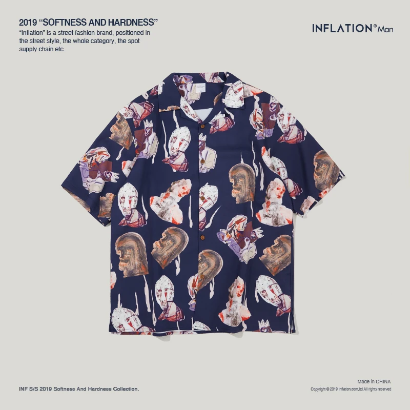 Мужская Гавайская Повседневная рубашка с абстрактным принтом пляжные рубашки