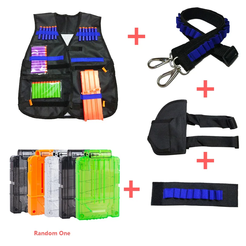 6pcs/set Tactical Equipment Gun shuttle Bullet Magazine for Nerf Accessories Clip Compatible Backpack | Игрушки и хобби